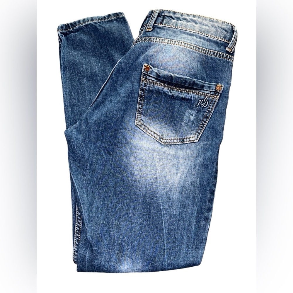 Red Blue Denim Skinny Jeans